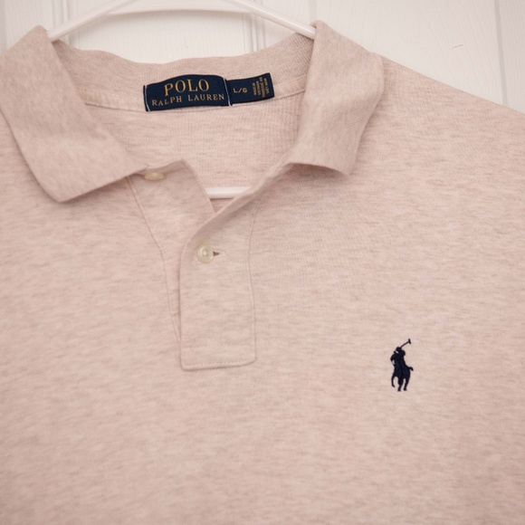 Ralph Lauren Solid Beige Long Sleeve Polo - Picture 1 of 3